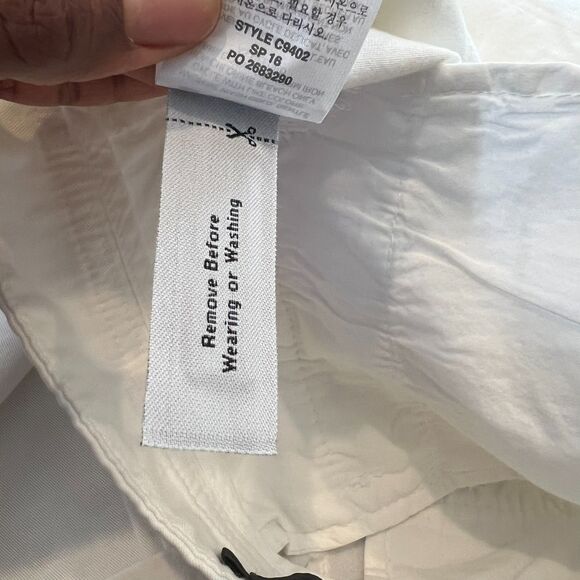 J.Crew Chino Cropped Pants White Rolled Cuffs 100% Cotton Zip Fly - Picture 9 of 16